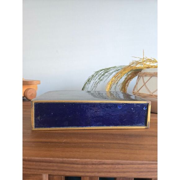 Vintage Mid Century Italian Brass Embossed Desk Letter Holder - Picture 4 of 8